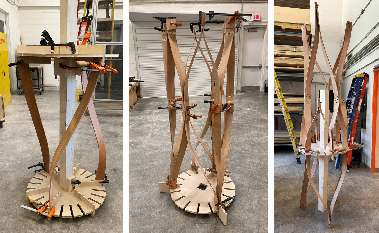 SteamBot steam-bent timber prototypes